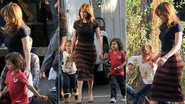 Jennifer Lopez recebe visita dos filhos em set de filmagens de novo filme - Foto-montagem