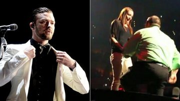 Justin Timberlake ajuda rapaz a pedir a namorada em casamento durante show - Getty Images e Reprodução/YouTube