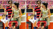 Dado Dolabella vai às compras no Rio de Janeiro ao lado da mulher e os filhos - Marcus Pavão/AgNews
