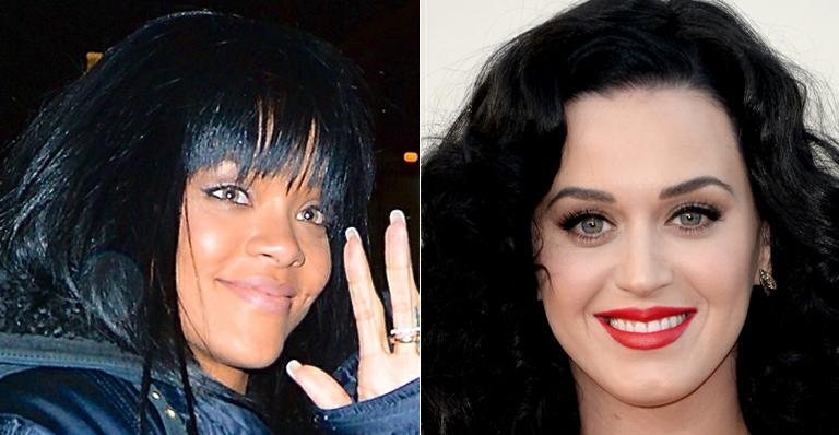 Rihanna e Katy Perry fazem nail art de Natal - Foto-montagem