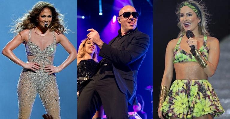 Jennifer Lopez, Pitbull e Claudia Leitte - Getty Images/ Arquivo
