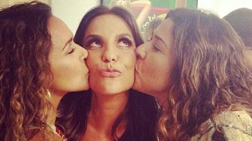 Ivete Sangalo ganha beijo de Daniela Mercury e Malu durante festa em Salvador - Instagram/Reprodução