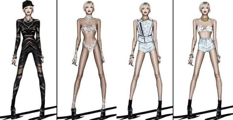 Roberto Cavalli mostra os croquis dos looks de Miley Cyrus em nova turnê - Reprodução / Instagram roberto_cavalli