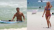 Bruno Gagliasso e Giovanna Ewbank em dia de praia na Barra da Tijuca - Dilson Silva/ AgNews