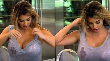 Kim Kardashian deixa leite vazar durante gravação de reality - Reprodução/E!