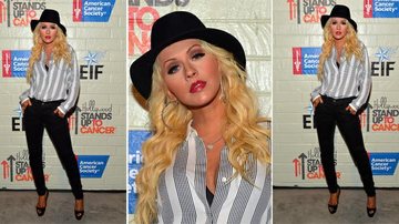 Christina Aguilera abusa do estilo “tomboy” com camisa masculina e chapéu fedora - Getty Images