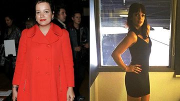 Lily Allen em setembro de 2013 e em janeiro de 2014: drástica mudança de peso - Getty Images e Reprodução / Instagram