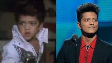Bruno Mars aos 4 anos de idade e em foto do mês passado - Reprodução e Getty Images