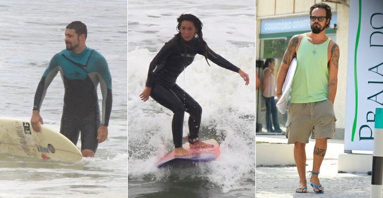 Dia de surfe: famosos surfam no Rio de Janeiro - Foto-montagem
