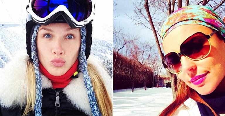 Fiorella Mattheis e Paolla Oliveira na neve - Instagram/Reprodução