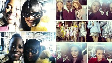 Lupita Nyong'o posa ao lado de personalidades em desfile de moda - Instagram @lupitanyongo