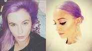 Ireland Baldwin e Nicole Richie pintam o cabelo de roxo - Foto-montagem