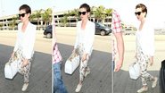 Anne Hathaway aposta nas calças estampadas - AKM-GSI/AKM-GSI