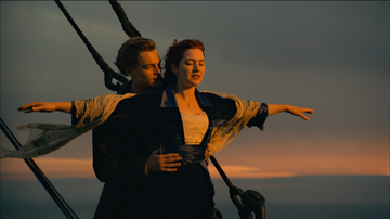 Cenas do filme 'Titanic', protagonizado por Kate Winslet e Leonardo DiCaprio - Divulgação