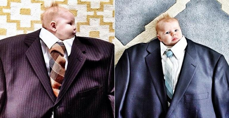 Meme: bebês de terno são a aposta de blogueira - Foto-montagem