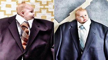 Meme: bebês de terno são a aposta de blogueira - Foto-montagem