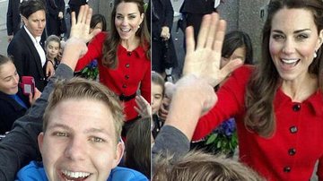 Kate Middleton faz photobomb em selfie de garoto na Nova Zelândia - Foto-montagem