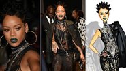 Rihanna ganha desenhos divertidos de seu look - Foto-montagem