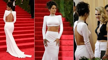 Aprenda a usar decote nas costas como Rihanna e Cara Delevingne no Met Ball - Foto-montagem/Getty Images