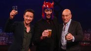 Danilo Gentili toma cerveja com protagonistas de 'X-Men' - Roberto Nemanis/SBT