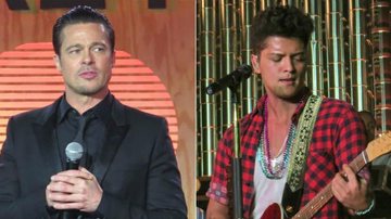 Brad Pitt divide palco com Bruno Mars - AKM-GSI / AKM-GSI