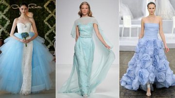 Vestido de noiva azul: aprenda a usar - Foto-montagem