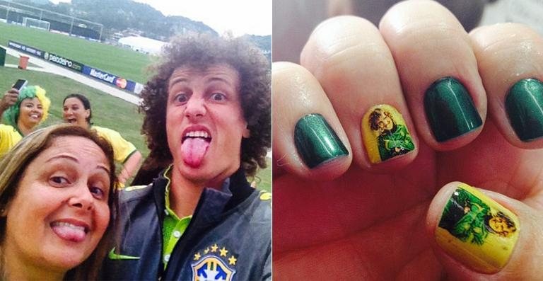 Mãe da David Luiz coloca foto do jogador na unha - Reprodução/ Instagram
