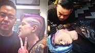 Com fios roxos, Kelly Osbourne faz tatuagem na cabeça - Reprodução/ Instagram
