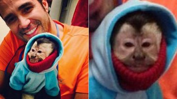 Latino mostra foto do macaco Twelves agasalhado contra o frio - Instagram/Reprodução