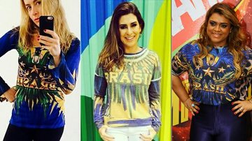 Famosas trocam camiseta da Seleção por moletons e bodies com estampa do Brasil - Foto-montagem