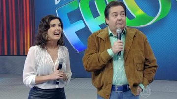 Fátima Bernardes e Fausto Silva no Domingão - TV Globo/Reprodução