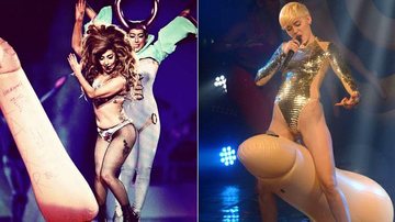 Lady Gaga copia Miley Cyrus e brinca com pênis gigante em show - Instagram/Reprodução
