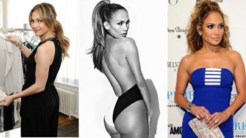 Veja como copiar três penteados de Jennifer Lopez, que é fã de rabo de cavalo - Foto-montagem