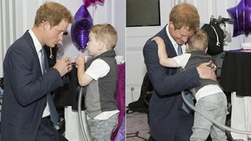 Príncipe Harry e o garotinho Carson Hartley - Getty Images