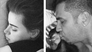 Latino e Rayanne Morais dividem a cama com macaco Twelves - Instagram/Reprodução