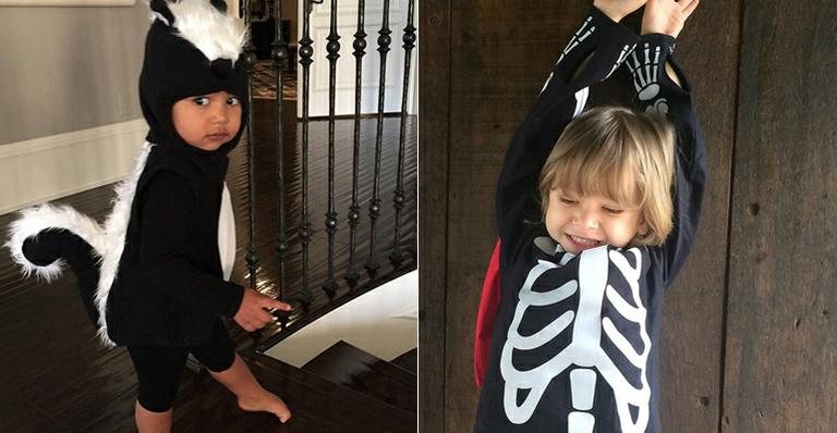 Filhos de Kim Kardashian, Gisele Bündchen e mais famosos usam fantasias de Halloween - Foto-montagem
