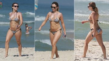 Em dia de praia, Rita Guedes exibe boa forma usando biquíni com estampa animal - Dilson Silva/AgNews