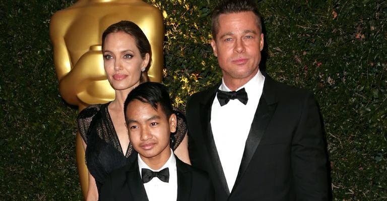 Angelina Jolie e Brad Pitt com o filho Maddox - Getty Images