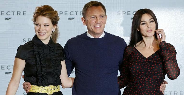Daniel Craig com Monica Bellucci e Lea Seydoux - Reuters