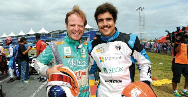 Campeão da Stock Car na atual temporada, Barrichello forma dupla com Caio para disputar prova com estrelas do showbiz e corredores profissionais. - Divulgação