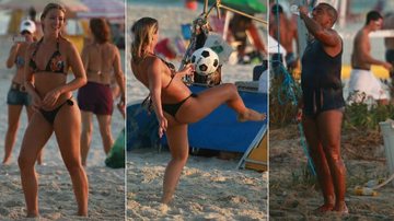 Namorada de Romário exibe boa forma durante jogo de futevôlei em praia do Rio - Dilson Silva/AgNews