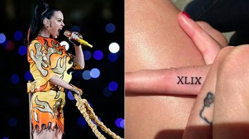 Katy Perry homenageia Super Bowl com tatuagem - Getty Images e Instagram