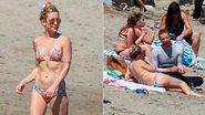 Aos 35 anos, Kate Hudson exibe barriga chapada em dia de praia com Chris Martin - AKM-GSI