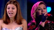 Kelly Clarkson em 2002 e em 2015 - Reprodução