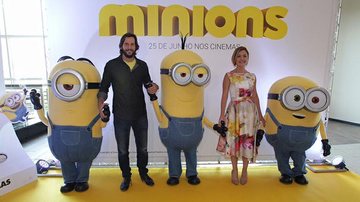 Vladimir Brichta e Adriana Esteves no lançamento de 'Minions' - AgNews