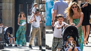 Gisele Bündchen e Tom Brady passeiam com os filhos em Nova York - AKM-GSI