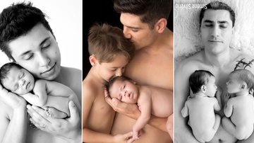 Fotógrafa faz ensaio emocionante de homens com os filhos  recém-nascidos - Simone Silvério
