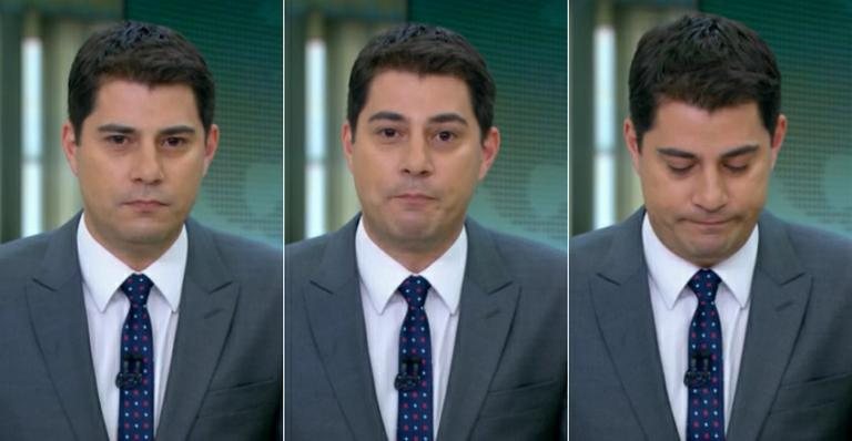 Evaristo Costa se emociona no Jornal Hoje - TV Globo/Reprodução