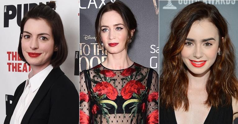 Anne Hathaway, Emily Blunt e Lily Collins - Getty Images