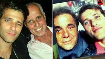 Bruno Gagliasso posa com o pai Paulo César Marques e o padrasto Fernando Ferrera - TV Globo/Reprodução